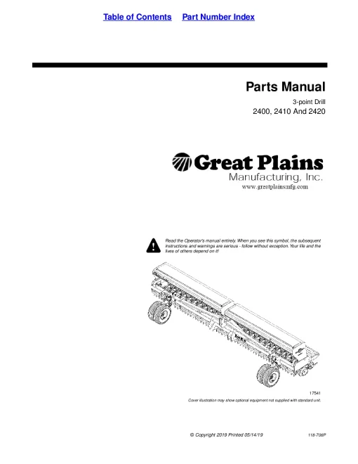 Great Plains 2400 2410 2420 Fluted 3 Point Feed Drills Parts Manual Catalog Pdf Download