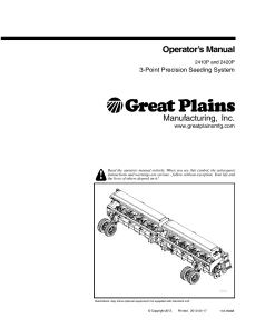 Great Plains 2410P 2420P 3-Point Precision Seeding System Operation Maintenance Manual PDF download