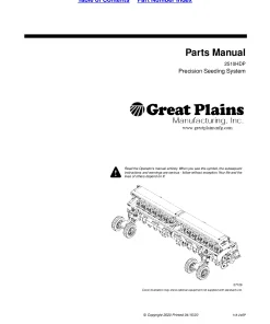 Great Plains 2510HDP Precision Seeding System Parts Manual Catalog Pdf Download