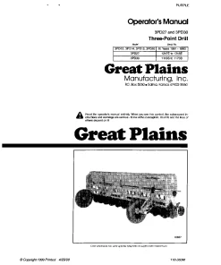 Great Plains 27 30-Foot 3-Point Drills 1991-1997 Operation Maintenance Manual PDF download