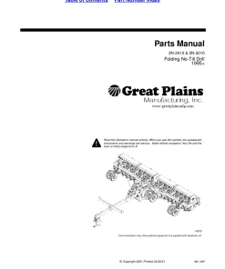 Great Plains 2N-2410 2N-3010 Folding No-Till Drills 1995+Parts Manual Catalog Pdf Download