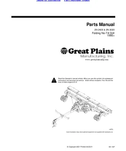 Great Plains 2N-2420 2N-3020 2 Section No-Till Drills 1995+Parts Manual Catalog Pdf Download