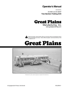 Great Plains 2S-2600 2S-2600F Sn DD1079 2 Section Folding Drills 2013- Operation Maintenance Manual PDF download