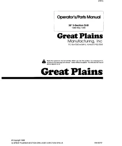 Great Plains 30-Foot 3-Section Drill 1989-1990 Parts Manual Catalog Pdf Download