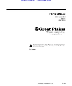 Great Plains 30-Foot 3-Section Folding Drill 1991-1995 Parts Manual Catalog Pdf Download