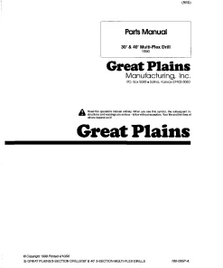 Great Plains 30- and 40-Foot Multi-Flex Drill 1990 Parts Manual Catalog Pdf Download