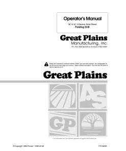 Great Plains 3SF36 3SF45 3Section 36 45-foot Folding Drill 1986 Operation Maintenance Manual PDF download