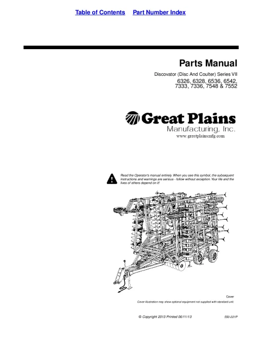 Great Plains 6326 6328 6536 6542 7333 7336 7548 7552 Vintage Tillage Parts Manual Catalog Pdf Download