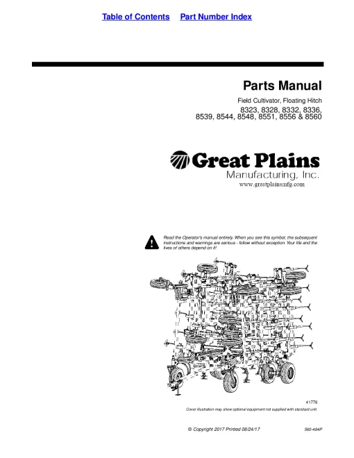 Great Plains 8323 8328 8332 8336 8539 8544 8548 8551 8556 8560 Field Cultivator Floating Hitch Parts Manual Catalog Pdf Download