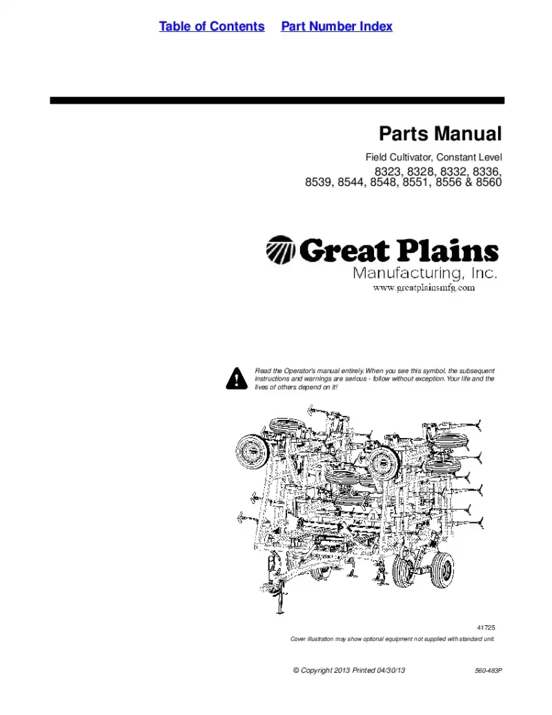 Great Plains FC Assembly Field Cultivator2013 Parts Manual Catalog Pdf