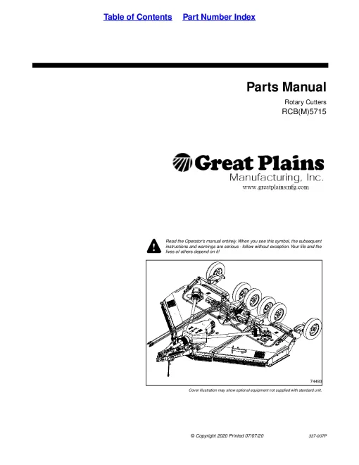 Great Plains RCB(M)5715 Rortary Cutters Parts Manual Catalog Pdf Download