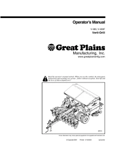 Great Plains V-300F V-300F Verti-Drill Operation Maintenance Manual PDF download