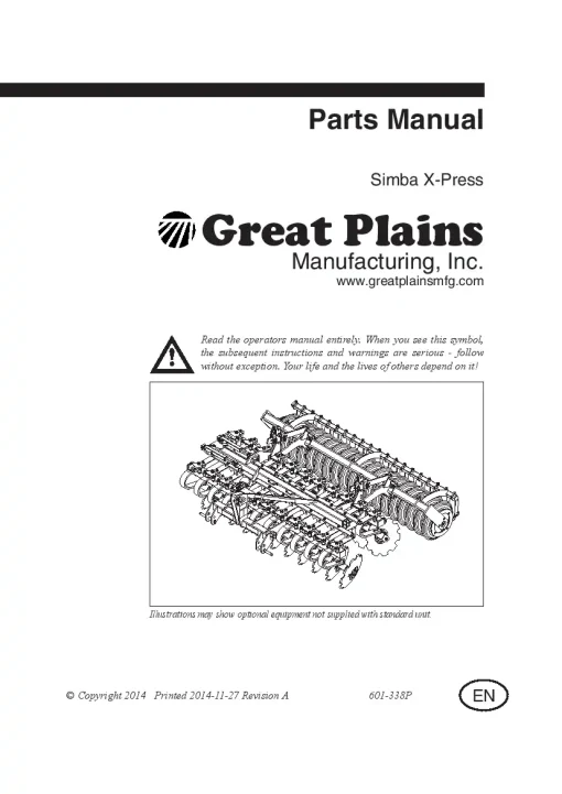 Great Plains X-Press Assembly Mounted 2014 Operation Maintenance Manual PDF download