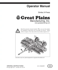 Great Plains X-Press Trailed SPM X-Press Disc Harrow Compact 2013 Operation Maintenance Manual PDF download