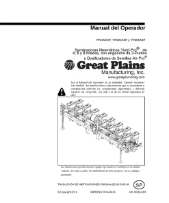 Great Plains YP- 425 625 825 1025- A3P Air Planters Spanish Operation Maintenance Manual PDF download