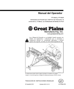 Great Plains YP1225A YP1625A Air Pro Planters Spanish Operation Maintenance Manual PDF download