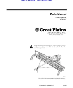 Great Plains YP1630F- 1630 1670 Fertilizer Planter Parts Manual Catalog Pdf Download