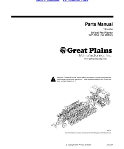 Great Plains YP2425A Air-Pro Planter Parts Manual Catalog Pdf Download