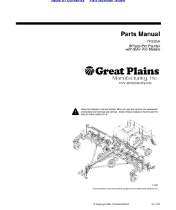Great Plains YP3025A Air-Pro Planter Parts Manual Catalog Pdf Download