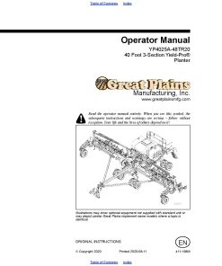 Great Plains YP4025A-48TR20 Air Pro Planter Operation Maintenance Manual PDF download