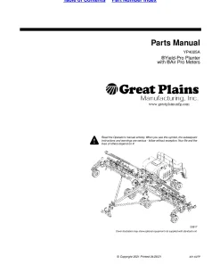 Great Plains YP4025A Air-Pro Planter Parts Manual Catalog Pdf Download