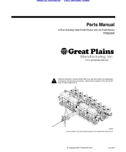 Great Plains YP825 AR Air-Pro Planter Seed Meters Parts Manual Catalog Pdf Download