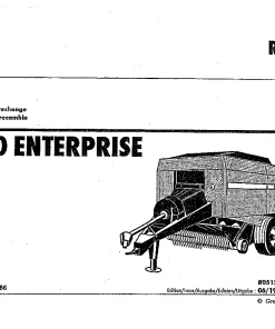 Greenland Enterprise 8080 Industry Balers Square Big Parts Manual Catalog PDF Download