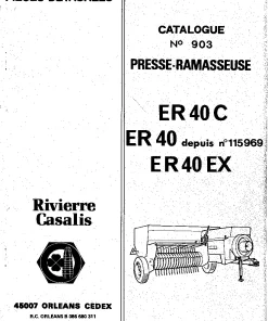Greenland Rivierre Casalis ER40C Bale wrappers Square bales 1979 Operation Maintenance Manual PDF download
