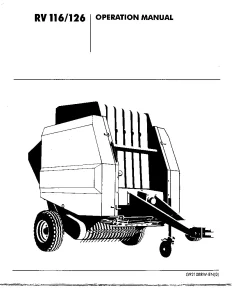 Greenland Rivierre Casalis RV 116 126 Round Balers Variable chamber 1992 Operation Maintenance Manual PDF download