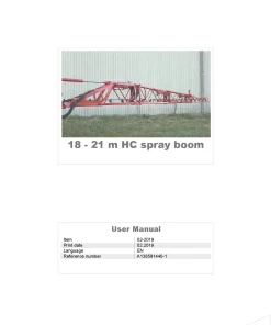 Kubota 18- 21 m HC spray boom 2019 Operation Maintenance Manual PDF download