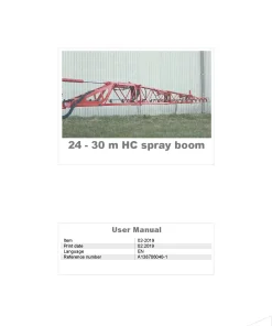 Kubota 24-30 m HC spray boom 2019 Operation Maintenance Manual PDF download