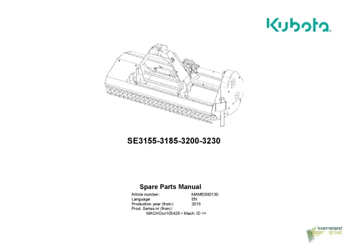 Kubota 3155 3185 3200 3230 Choppers 2015 North America Parts Manual Catalog Pdf Download