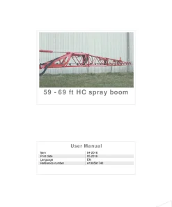 Kubota 59-69 Ft HC Spray boom 2016 Operation Maintenance Manual PDF download