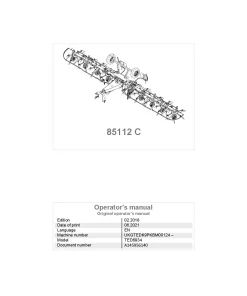Kubota 85112C Tedders 2021 Operation Maintenance Manual PDF download