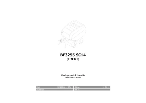 Kubota BF3255 SC14 N-NT Round Baler 2019 Parts Manual Catalog Pdf Download