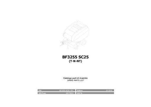 Kubota BF3255 SC25 T-N-NT Baler Round 2019 Parts Manual Catalog Pdf Download