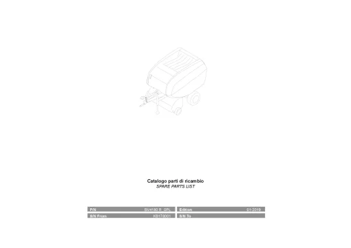 Kubota BV4180R T-N-NT Round Baler 2019 Parts Manual Catalog Pdf Download