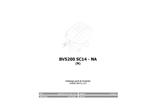 Kubota BV5200 SC14 North America N Round Baler 2019 Operation Maintenance Manual PDF download