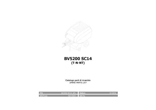 Kubota BV5200 SC14 T-N-NT Round Baler 2019 Operation Maintenance Manual PDF download