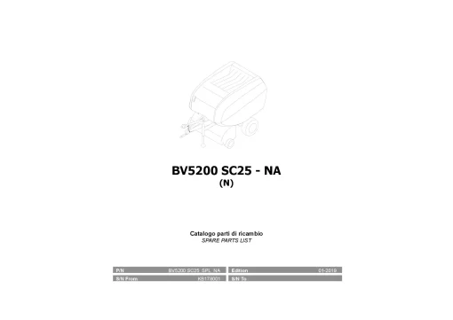 Kubota BV5200 SC25 N Round Baler 2019 Operation Maintenance Manual PDF download