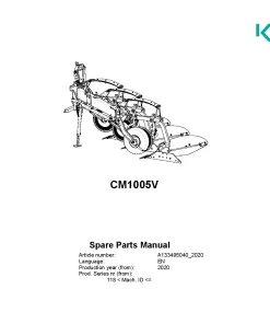 Kubota CM1005V Ploughs Conventional Mounted 2020 Parts Manual Catalog Pdf Download