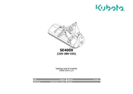 Kubota SE4000 235 280 325 Choppers 2021 Operation Maintenance Manual PDF download