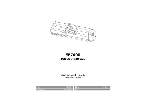 Kubota SE7000 195-230-280 -320 Choppers 2019 Parts Manual Catalog Pdf Download
