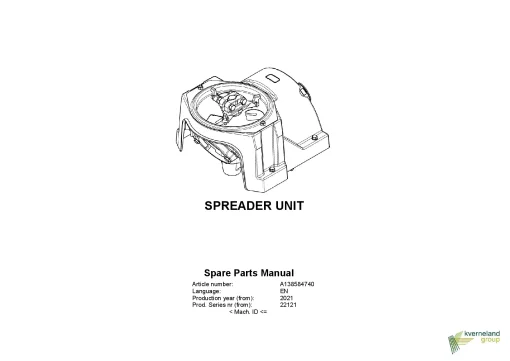 Kubota SU 22121 Spreader Unit 2016- Parts Manual Catalog Pdf Download