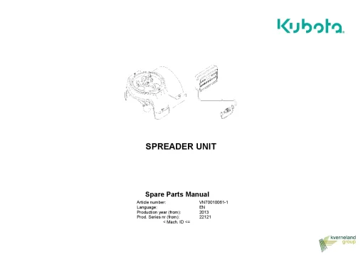 Kubota Spreader Unit 2013 Parts Manual Catalog Pdf Download