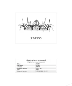 Kubota TE4555 Tedders 2014 Operation Maintenance Manual PDF download