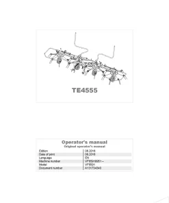 Kubota TE4555 Tedders 2016 Operation Maintenance Manual PDF download