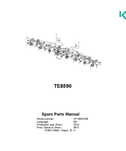 Kubota TE8590 Tedders 2014 VF69172885- Parts Manual Catalog Pdf Download