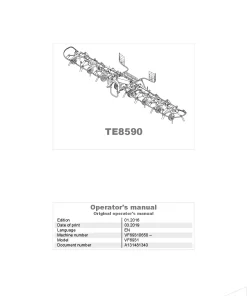 Kubota TE8590 Tedders 2016 Operation Maintenance Manual PDF download