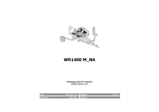 Kubota WR1400 M North America Bale wrapper 2019 Parts Manual Catalog Pdf Download